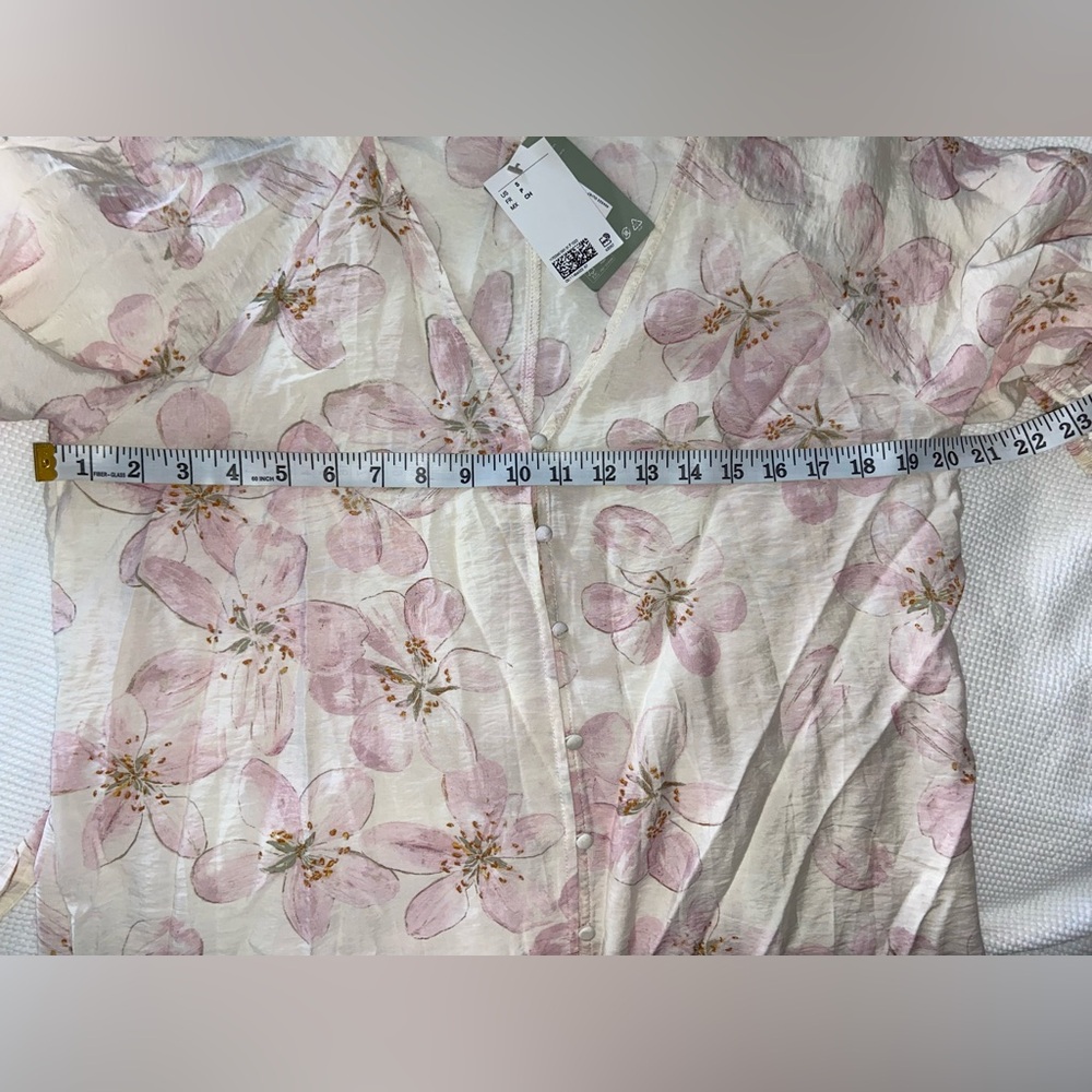 H&M maxi TIE-BELT floral summer DRESS WITH BUTTONS size small NWT - Picture 9 of 14